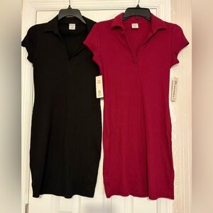 No Boundaries Polo Dresses Lot of 2 Size Small Black, Berry Red New @